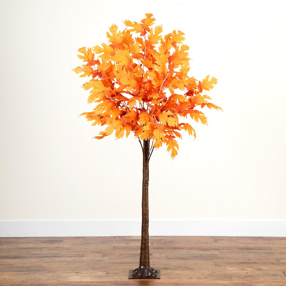 6ft. Pre-Lit Autumn Maple Artificial Fall Tree with 300 Warm White LED Lights. Picture 4