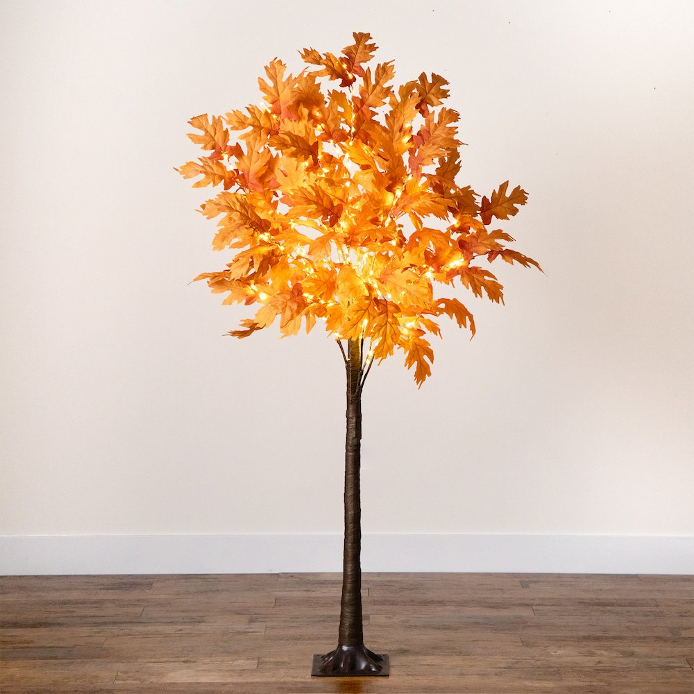 6ft. Pre-Lit Autumn Maple Artificial Fall Tree with 300 Warm White LED Lights. Picture 5
