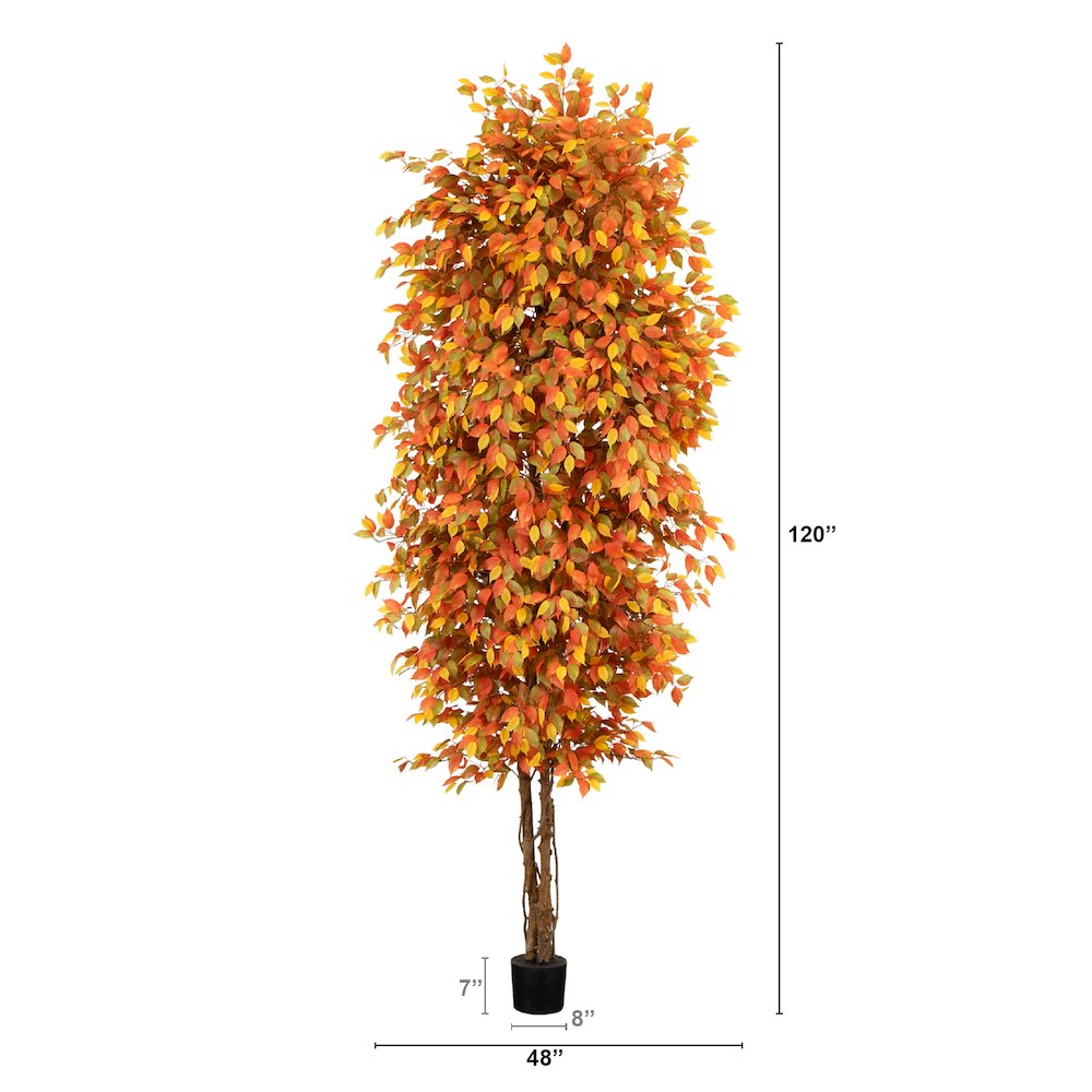 10ft. Autumn Ficus Artificial Fall Tree. Picture 4