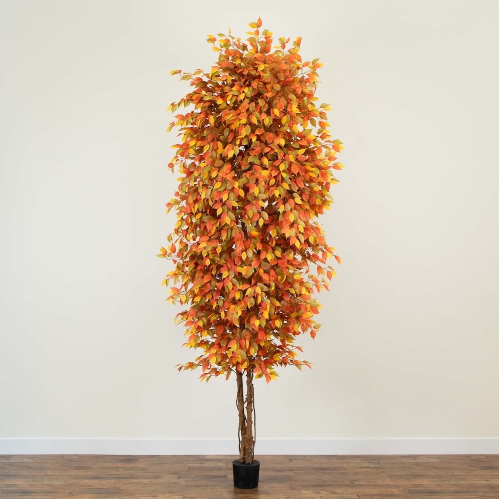10ft. Autumn Ficus Artificial Fall Tree. Picture 3