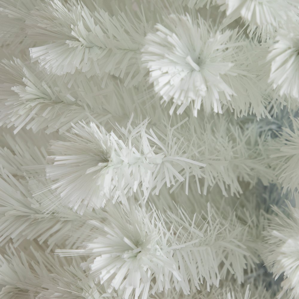 6ft. Pre-Lit Fiber Optic Artificial White Christmas Tree with Star Tree Topper. Picture 9