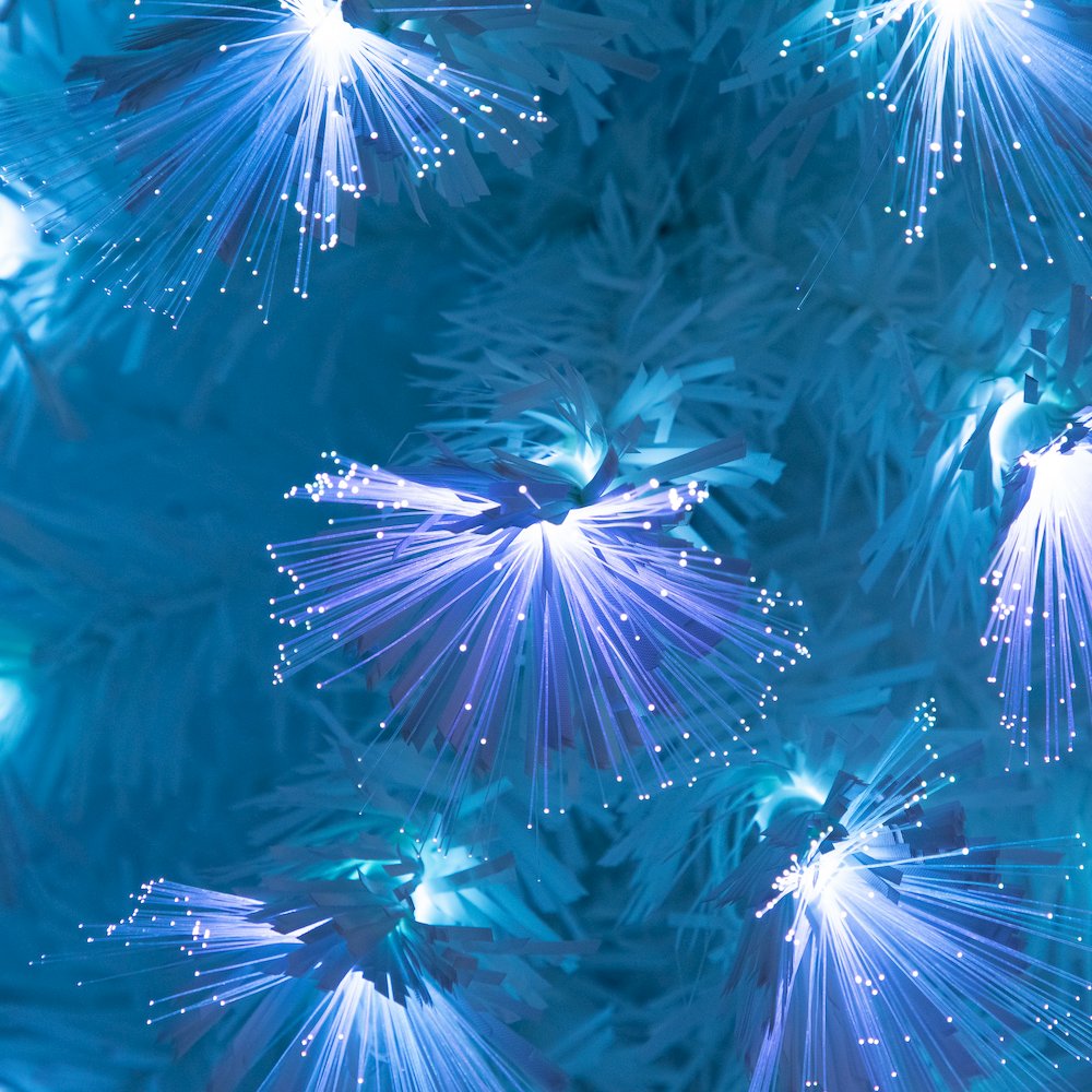 6ft. Pre-Lit Fiber Optic Artificial White Christmas Tree with Star Tree Topper. Picture 10