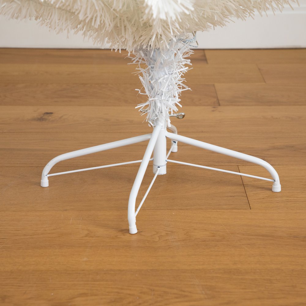 6ft. Pre-Lit Fiber Optic Artificial White Christmas Tree with Star Tree Topper. Picture 3