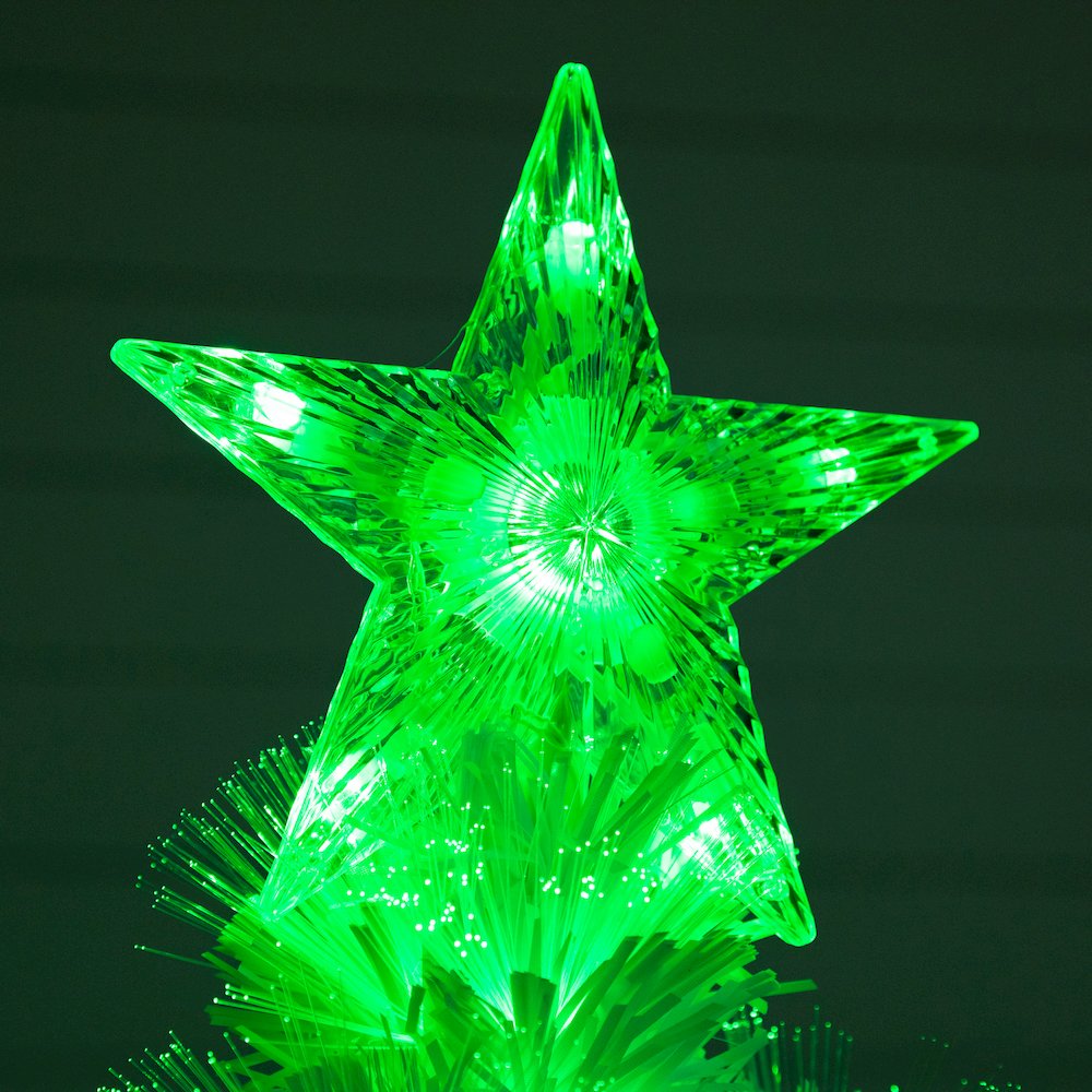 6ft. Pre-Lit Fiber Optic Artificial White Christmas Tree with Star Tree Topper. Picture 11