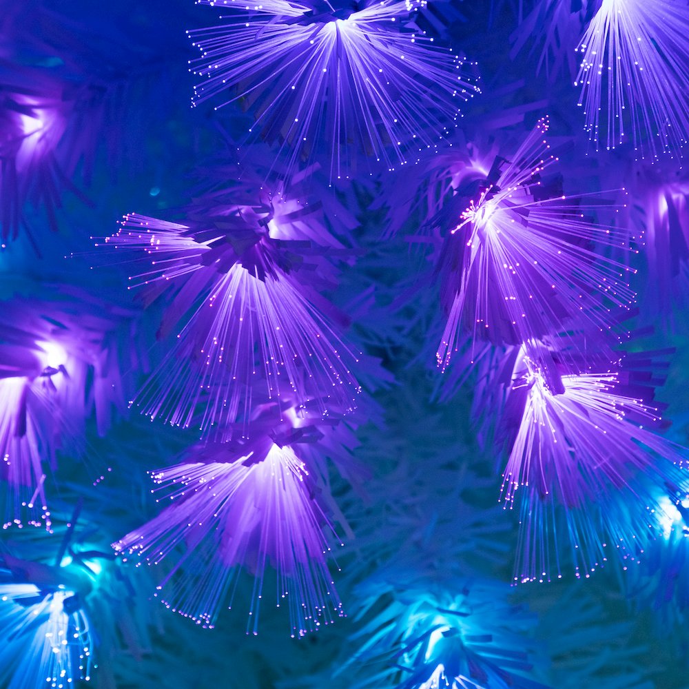 6ft. Pre-Lit Fiber Optic Artificial White Christmas Tree with Star Tree Topper. Picture 12