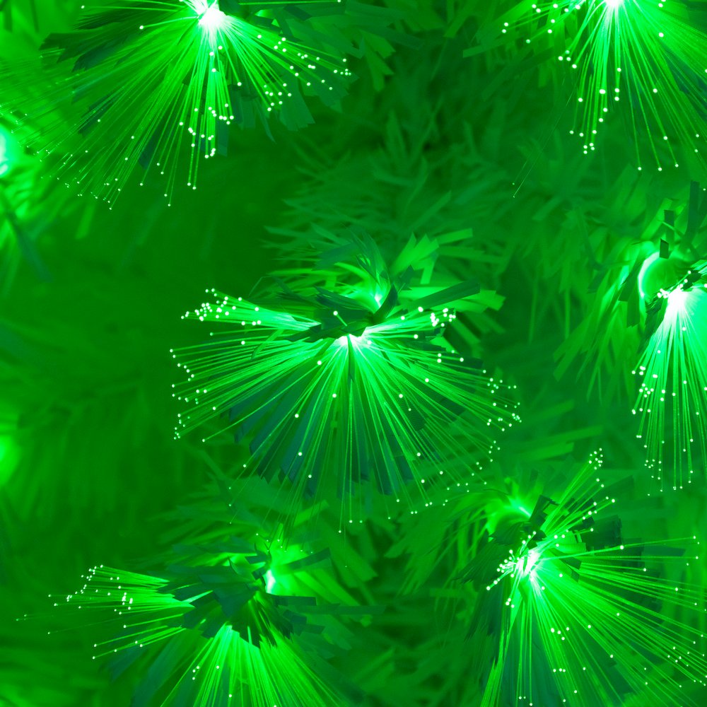 6ft. Pre-Lit Fiber Optic Artificial White Christmas Tree with Star Tree Topper. Picture 13