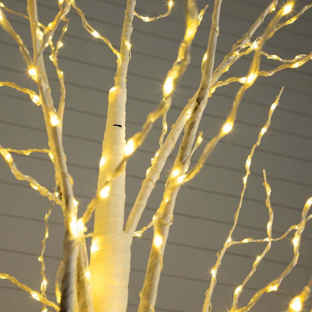 3ft. Pre-Lit Artificial White Birch Tree with 92 Warm White LED Lights. Picture 3