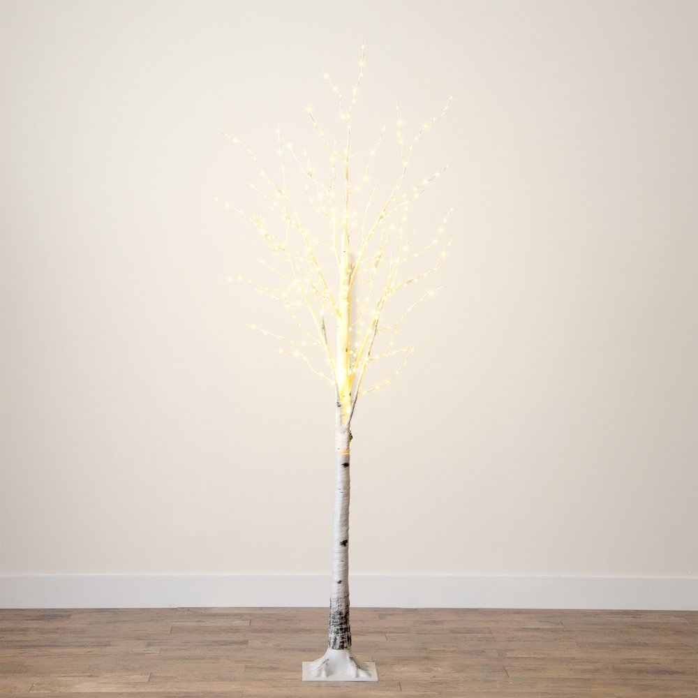 3ft. Pre-Lit Artificial White Birch Tree with 92 Warm White LED Lights. Picture 9
