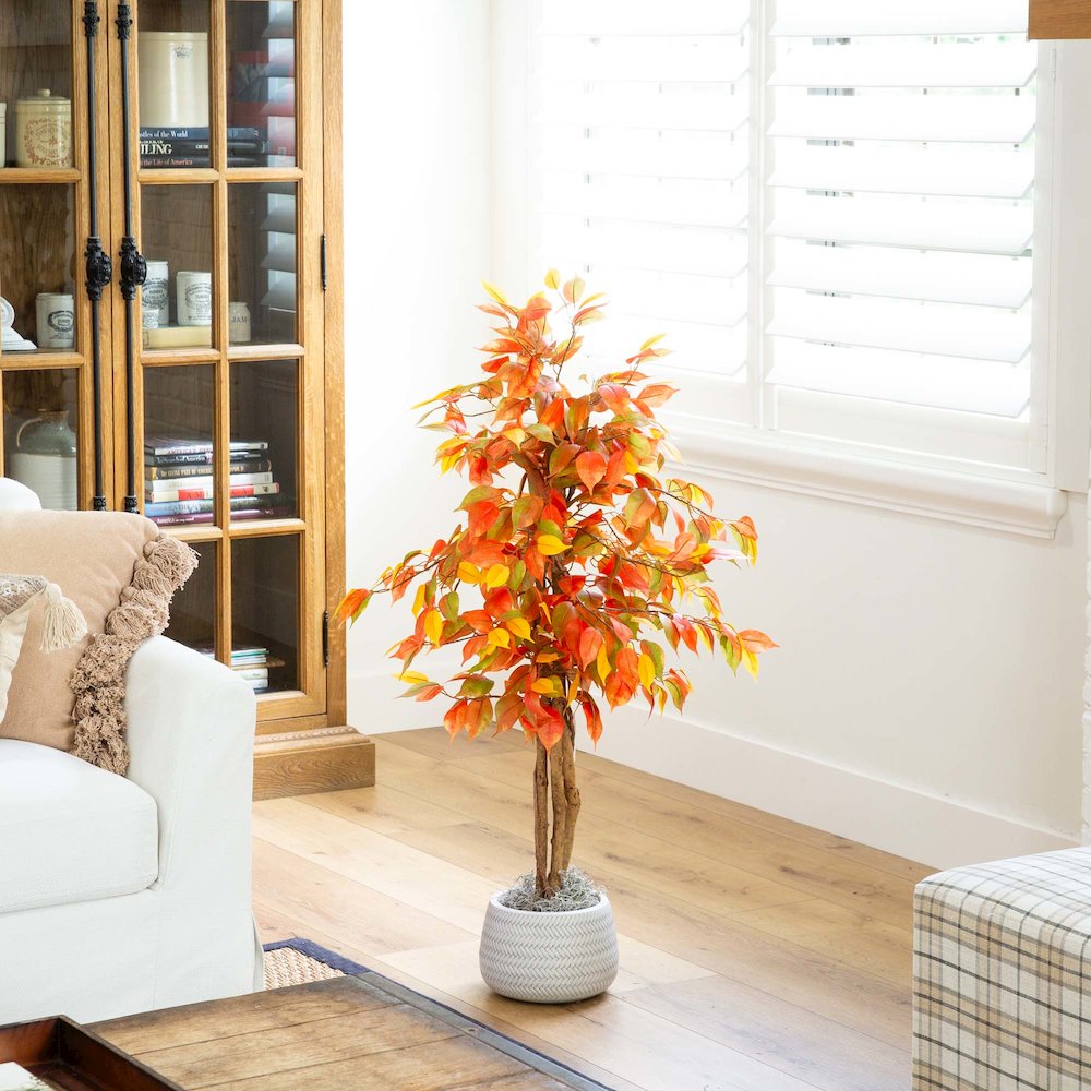 3ft. Autumn Ficus Artificial Fall Tree. Picture 6