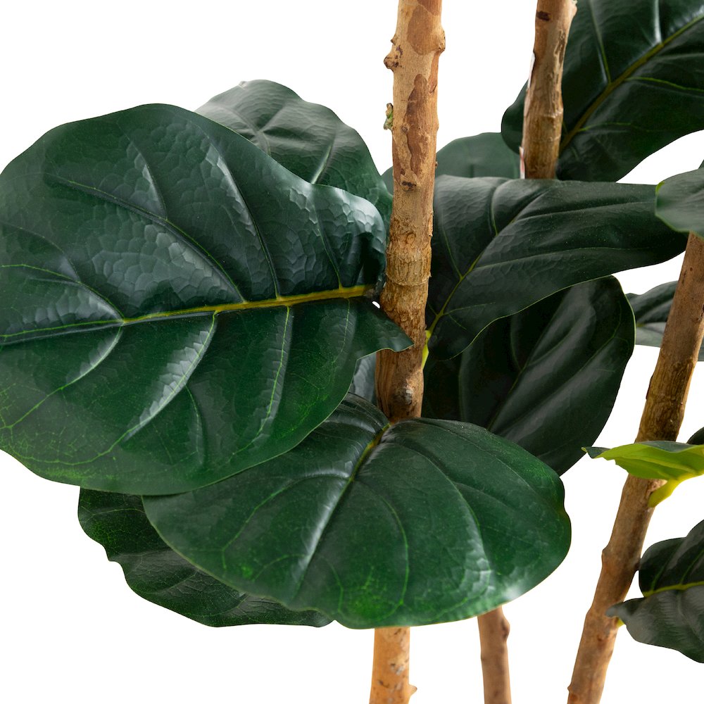 5ft. Artificial Fiddle Leaf Tree in Decorative White Planter. Picture 2