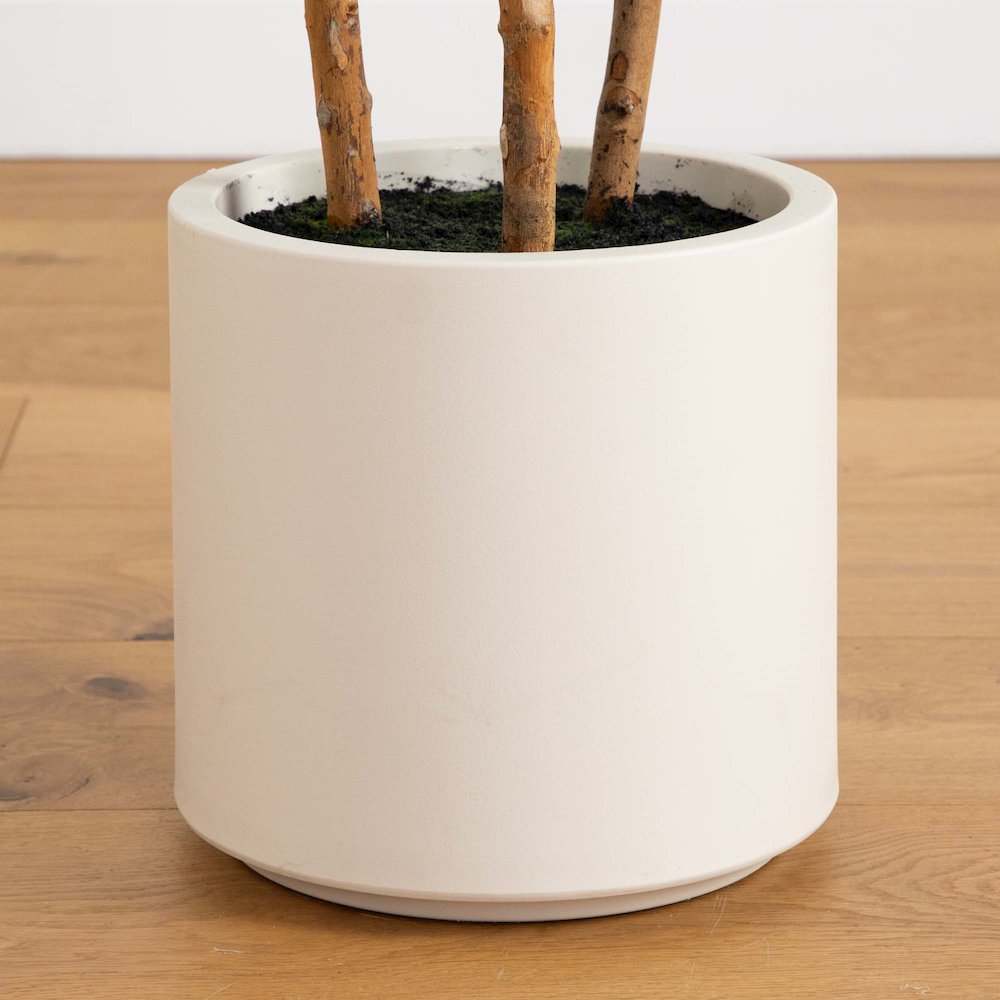 5ft. Artificial Fiddle Leaf Tree in Decorative White Planter. Picture 9