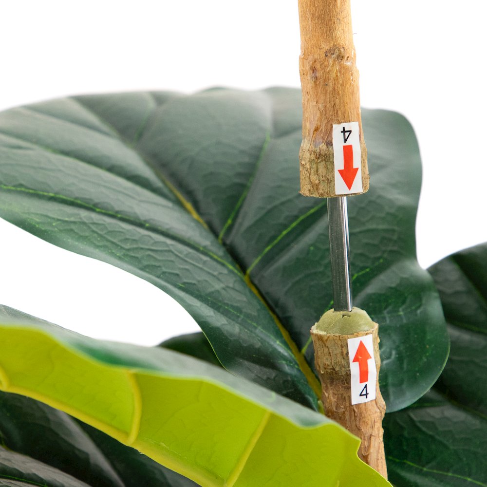 6ft. Artificial Fiddle Leaf Tree in Decorative White Planter. Picture 8