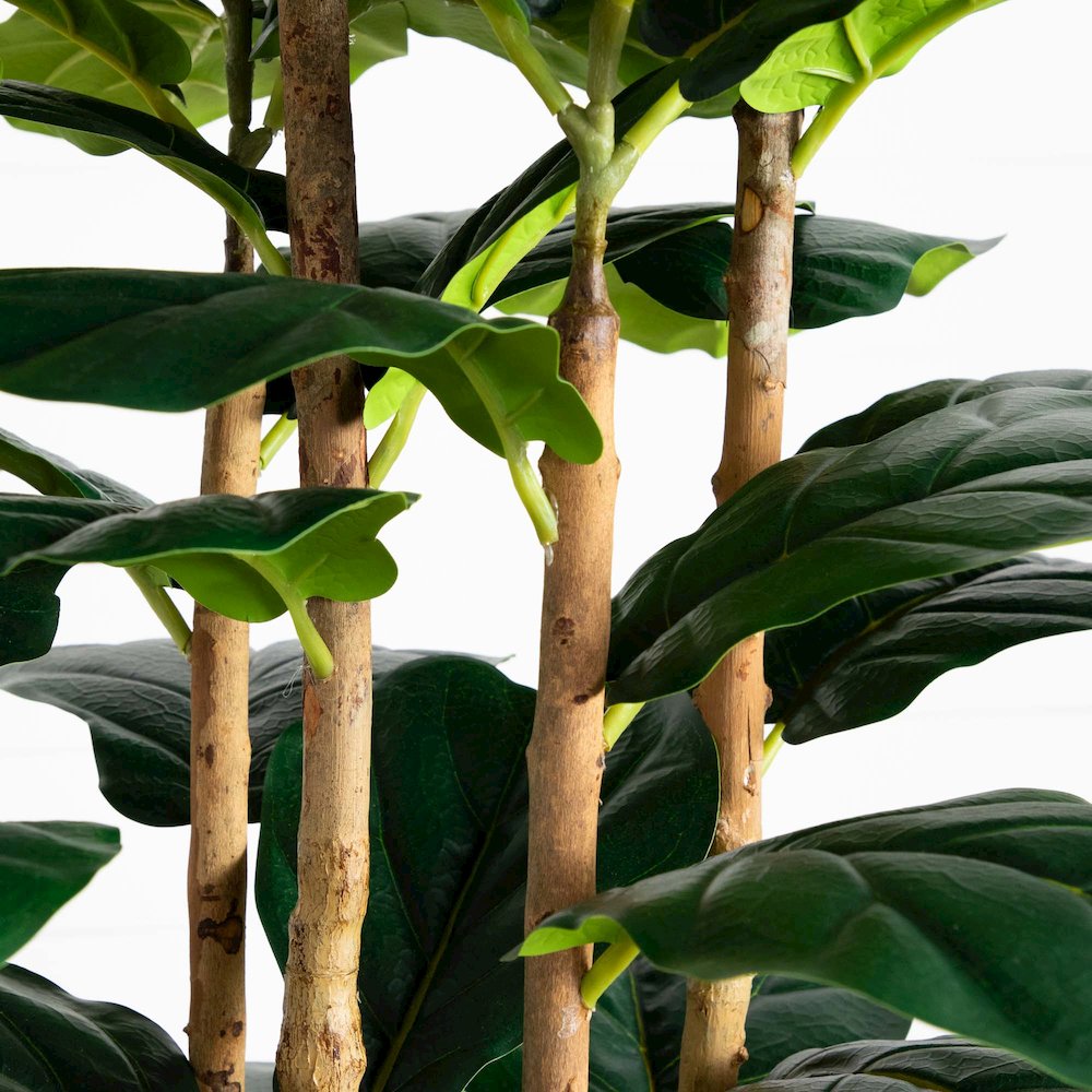 7ft. Artificial Fiddle Leaf Tree in Decorative White Planter. Picture 2