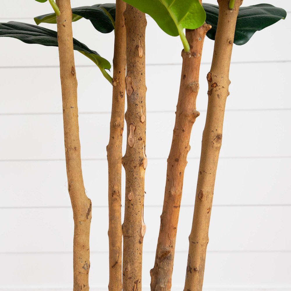 7ft. Artificial Fiddle Leaf Tree in Decorative White Planter. Picture 5