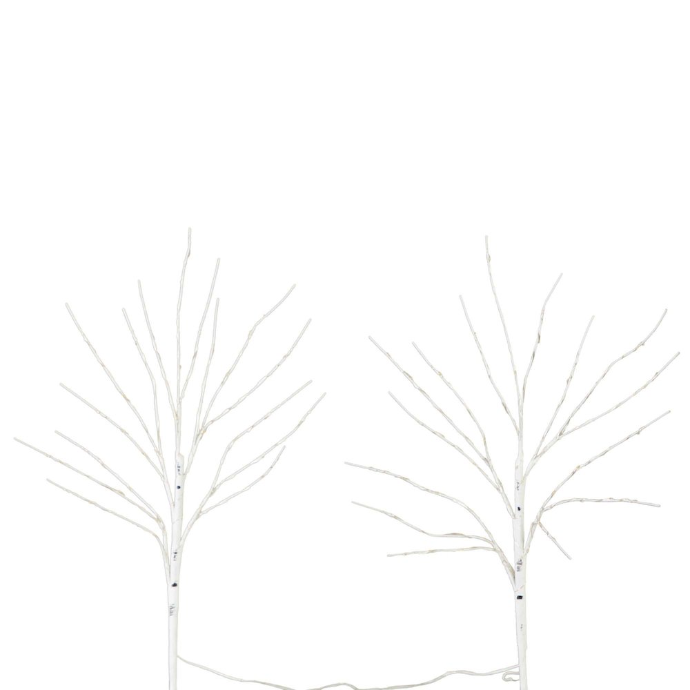 24in. Pre-Lit Artificial White Birch Branches with 80 Warm White Set of 2. Picture 3