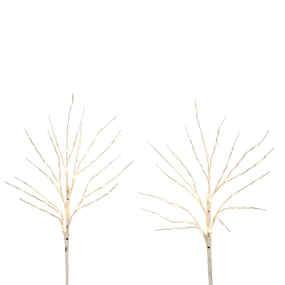 24in. Pre-Lit Artificial White Birch Branches with 80 Warm White Set of 2. Picture 5