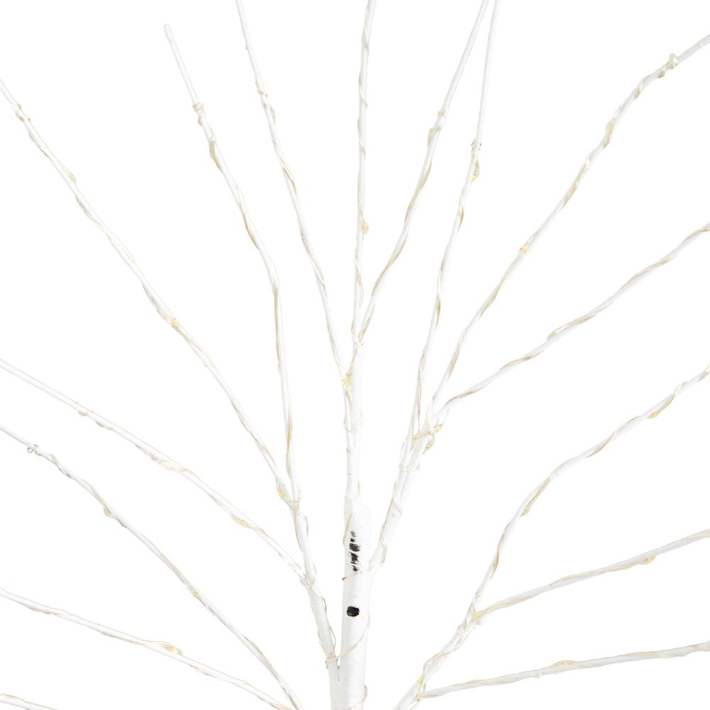 24in. Pre-Lit Artificial White Birch Branches with 80 Warm White Set of 2. Picture 1