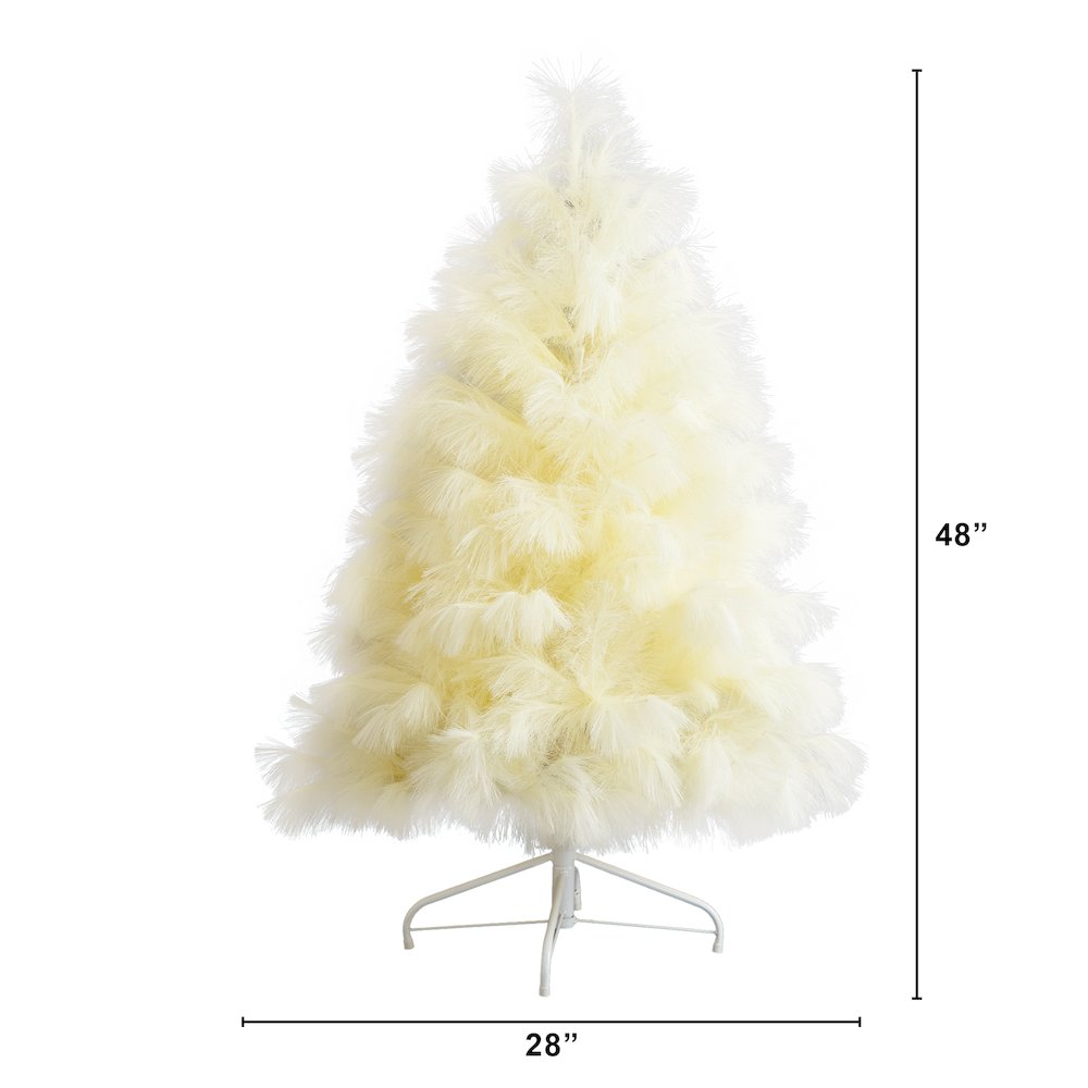 4ft. Artificial Off-White Pampas Grass Christmas Tree. Picture 1