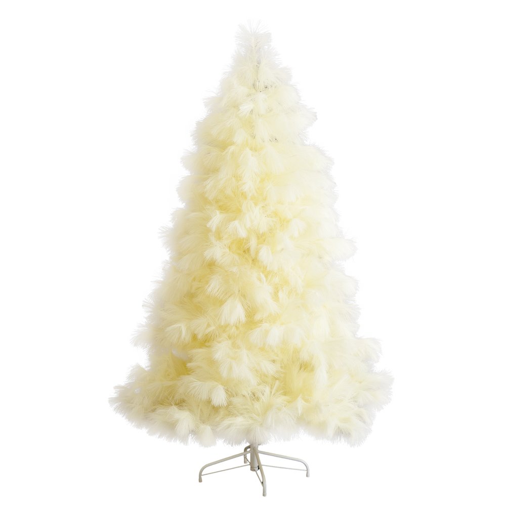 6ft. Artificial Off-White Pampas Grass Christmas Tree. Picture 20