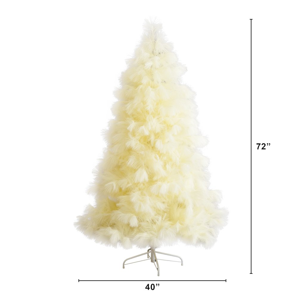 6ft. Artificial Off-White Pampas Grass Christmas Tree. Picture 1