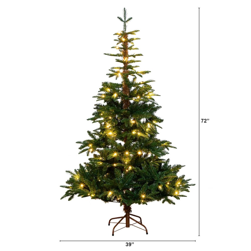 6ft. Pre-Lit Artificial Idaho Mixed Fir Christmas Tree. Picture 1