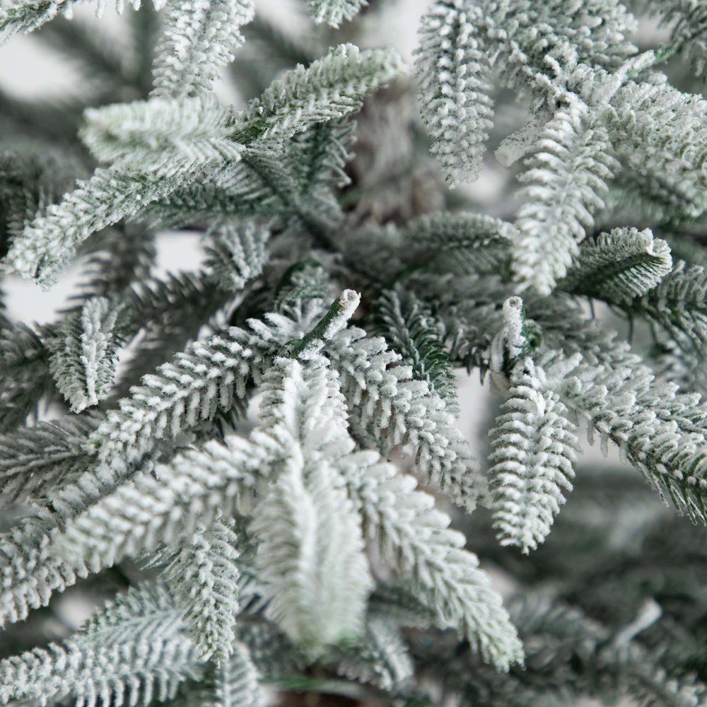 7ft. Pre-Lit Artificial Flocked Woodland Fir Christmas Tree. Picture 2