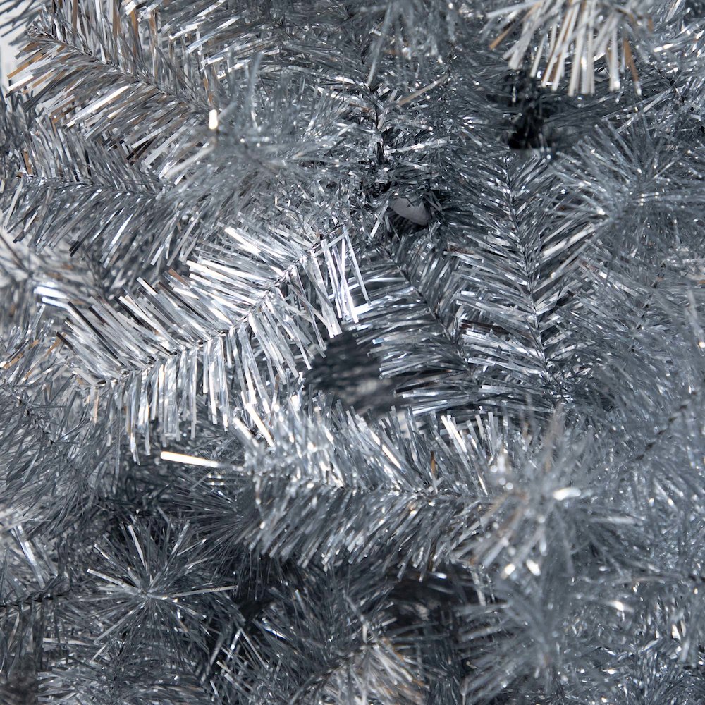5ft. Artificial Silver Tinsel Holiday Santa's Hat Christmas Tree. Picture 2