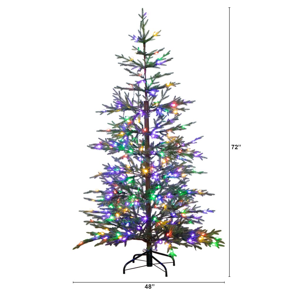 6ft. Pre-Lit Artificial Natural Fresh Cut Fir Christmas Tree. Picture 1