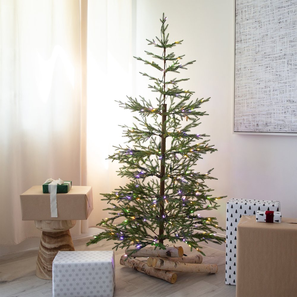 6ft. Pre-Lit Artificial Natural Fresh Cut Fir Christmas Tree. Picture 14