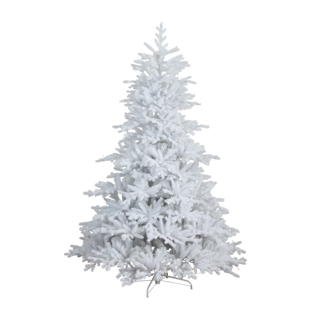 7ft. Pre-Lit Artificial White California Spruce Christmas Tree. Picture 1