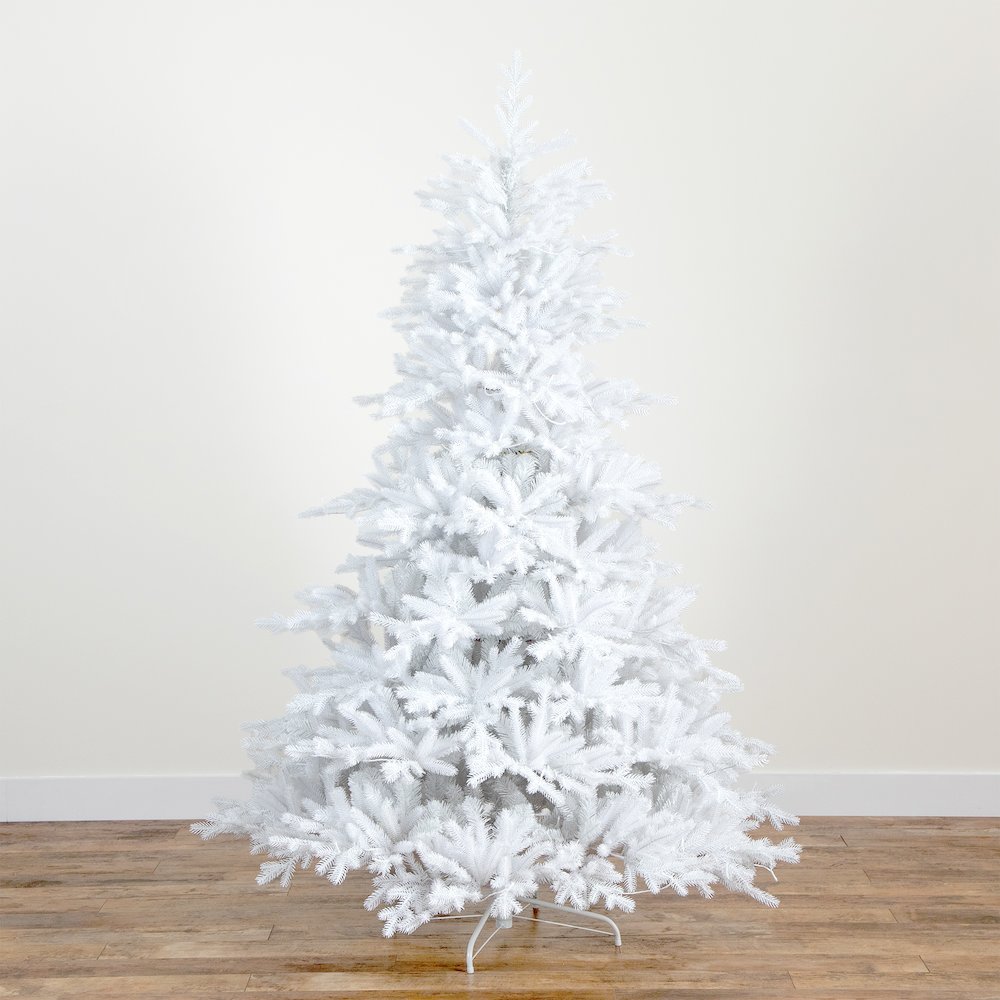7ft. Pre-Lit Artificial White California Spruce Christmas Tree. Picture 4