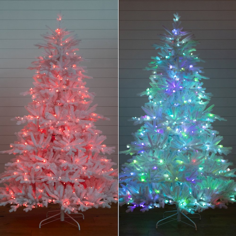 7ft. Pre-Lit Artificial White California Spruce Christmas Tree. Picture 5