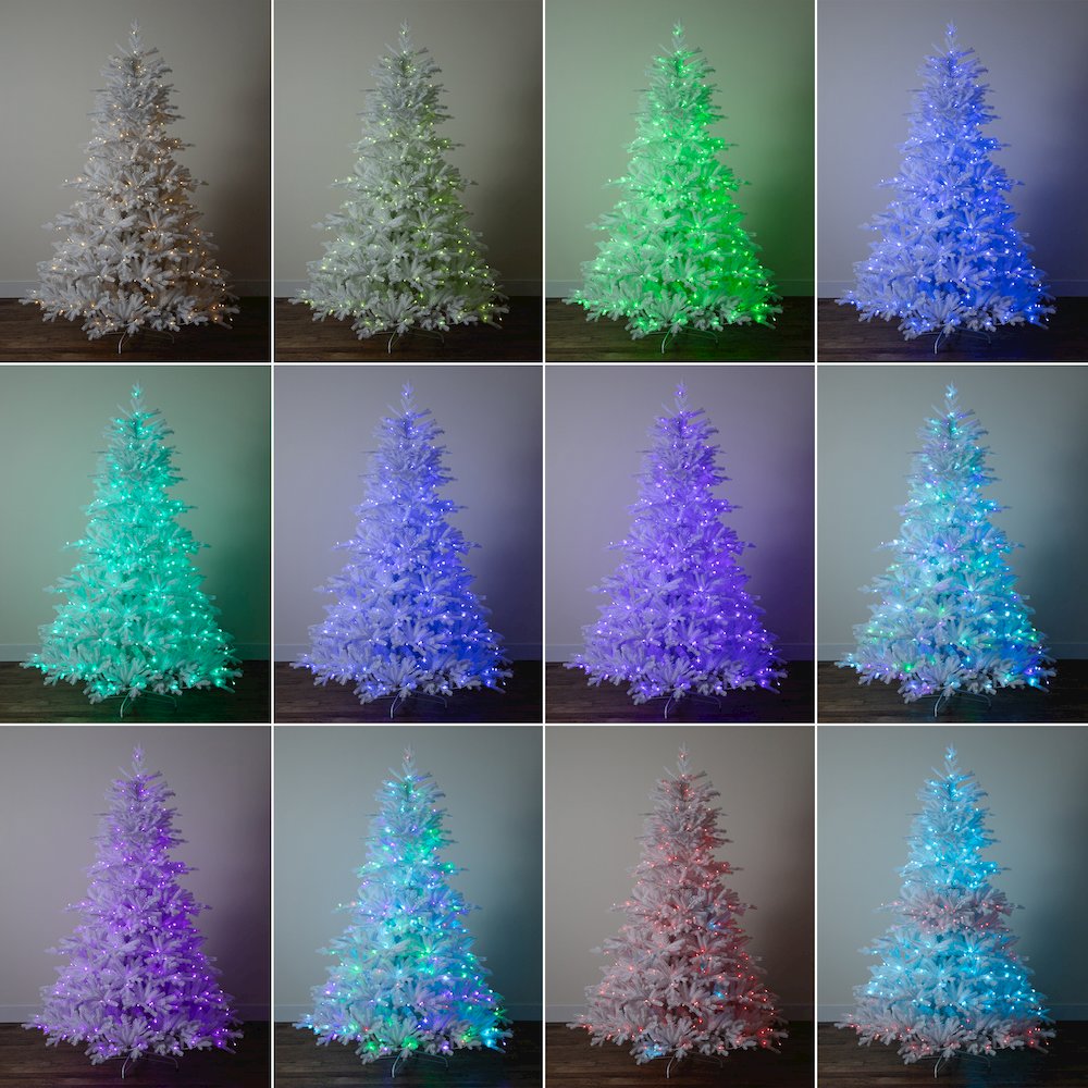 7ft. Pre-Lit Artificial White California Spruce Christmas Tree. Picture 6
