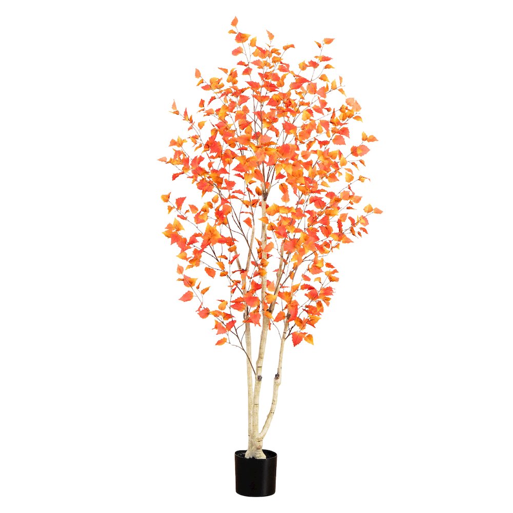 7ft. Autumn Birch Artificial Fall Tree. Picture 1
