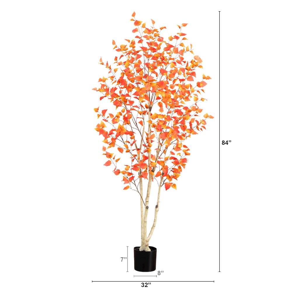 7ft. Autumn Birch Artificial Fall Tree. Picture 3