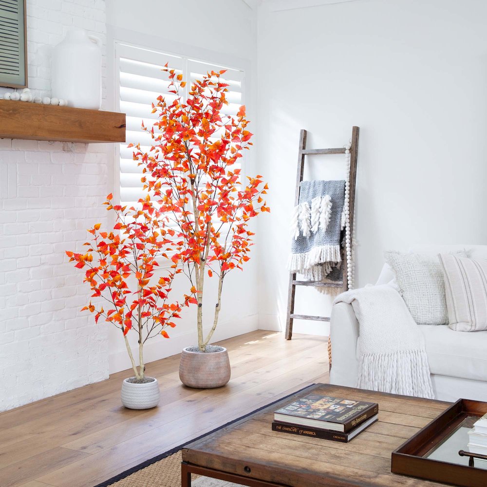 7ft. Autumn Birch Artificial Fall Tree. Picture 6