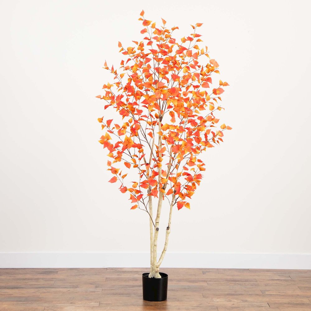 7ft. Autumn Birch Artificial Fall Tree. Picture 7