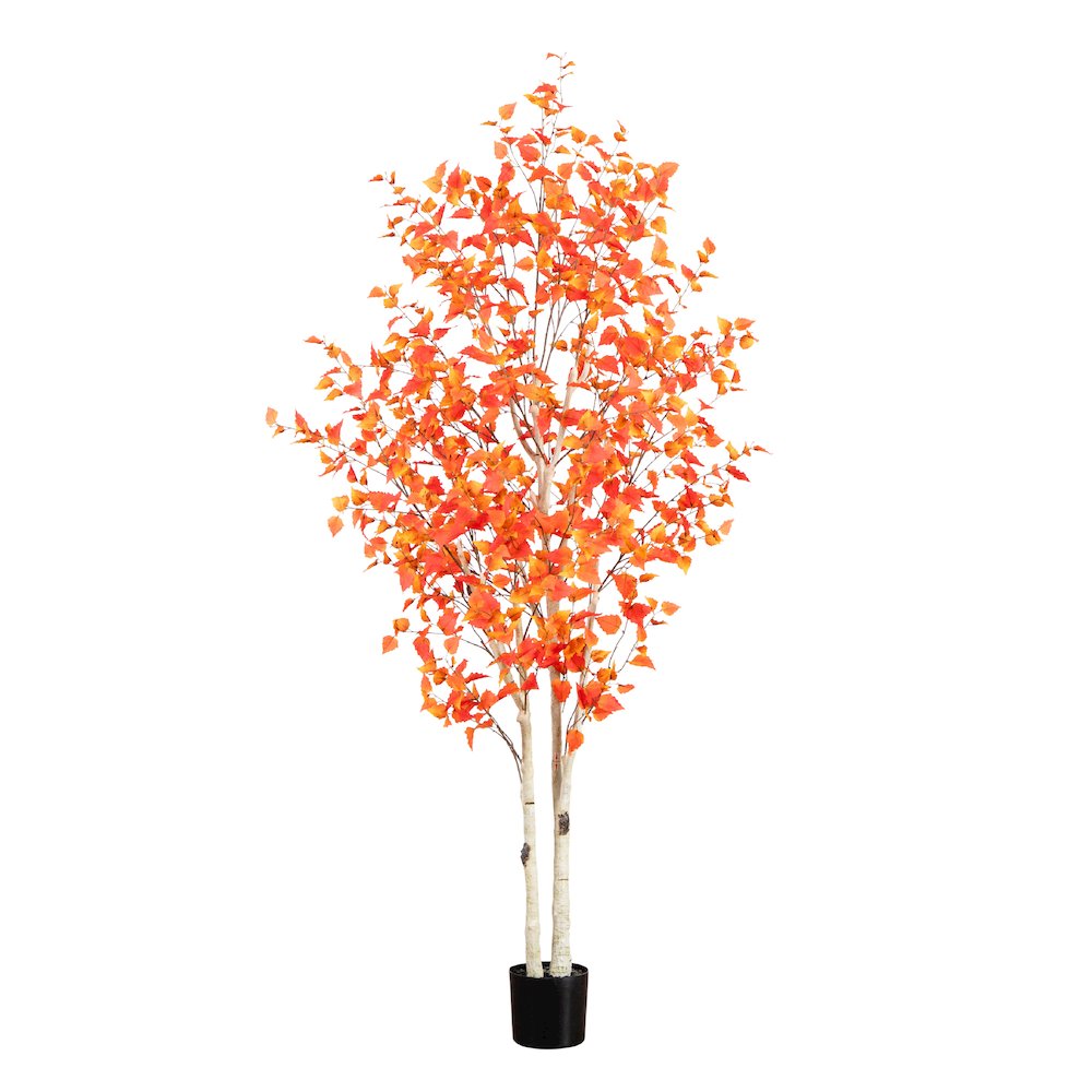 8ft. Autumn Birch Artificial Fall Tree. Picture 7