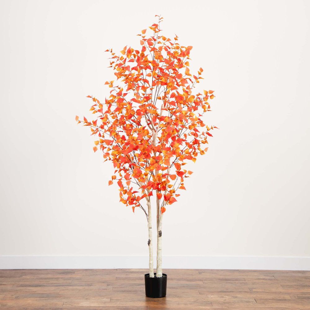 8ft. Autumn Birch Artificial Fall Tree. Picture 5