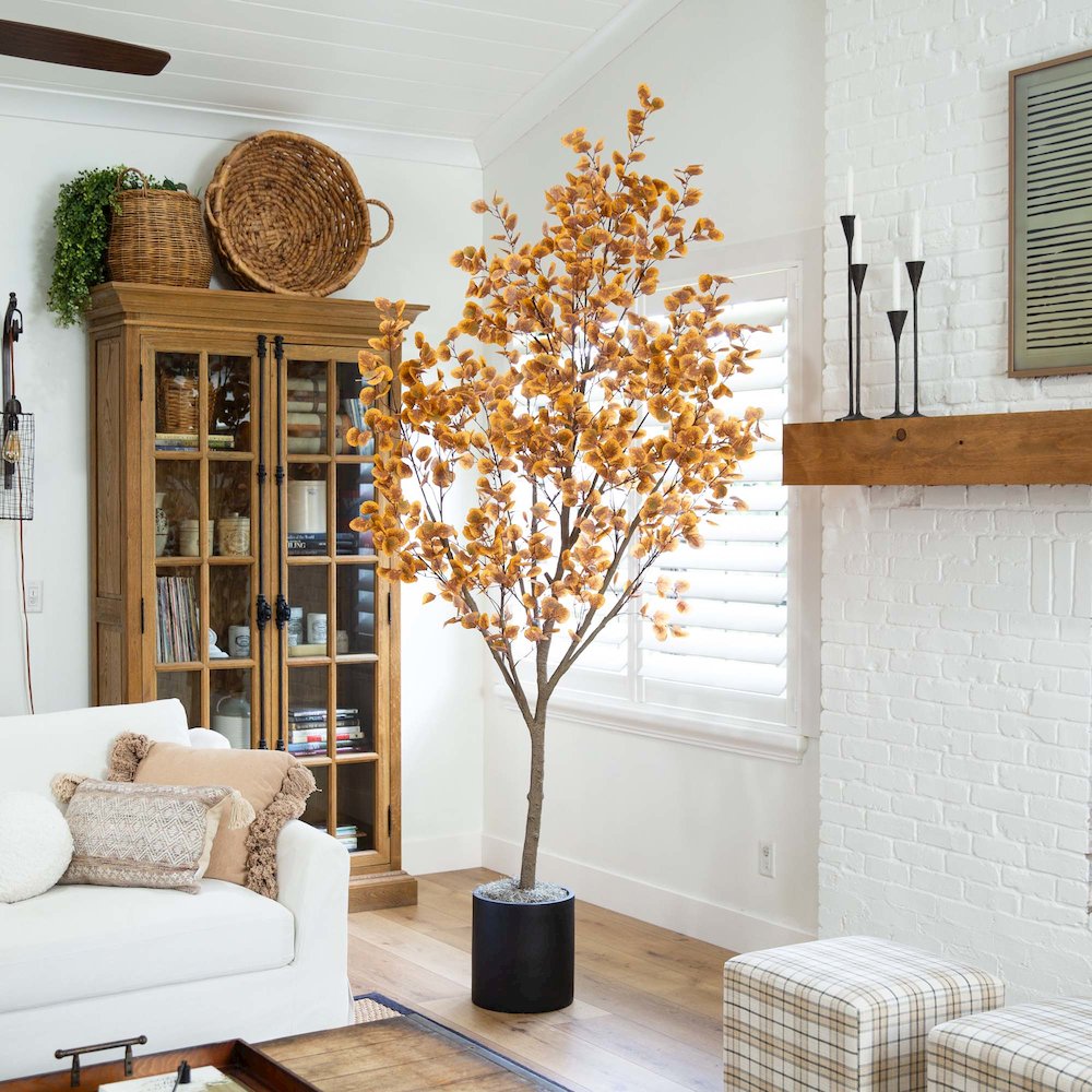 9ft. Artificial Autumn Fall Eucalyptus Tree. Picture 8