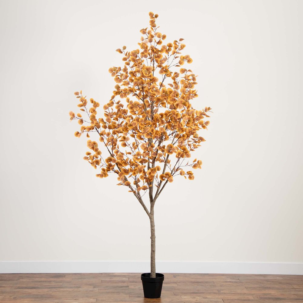 9ft. Artificial Autumn Fall Eucalyptus Tree. Picture 5