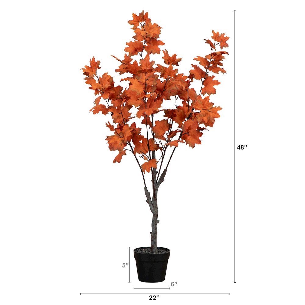 4ft. Autumn Smoky Maple Artificial Fall Tree. Picture 3