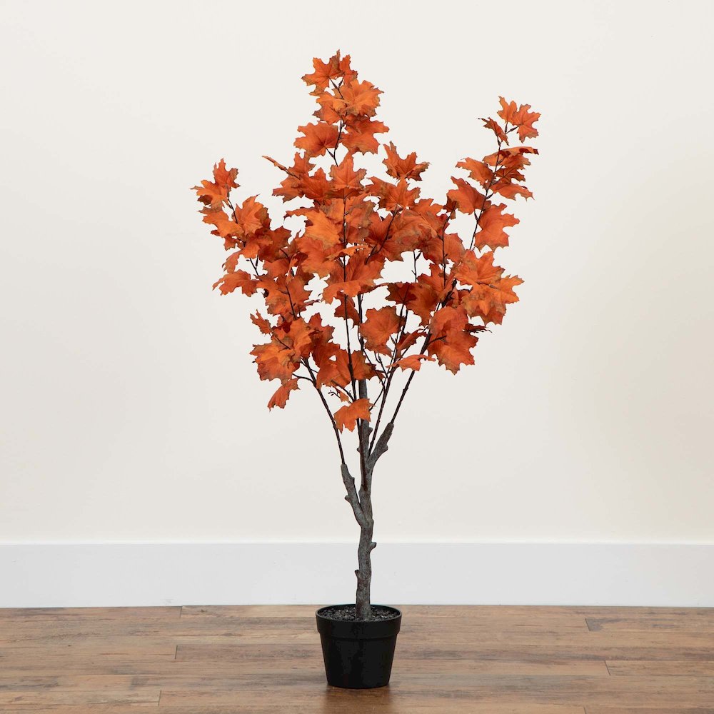 4ft. Autumn Smoky Maple Artificial Fall Tree. Picture 6