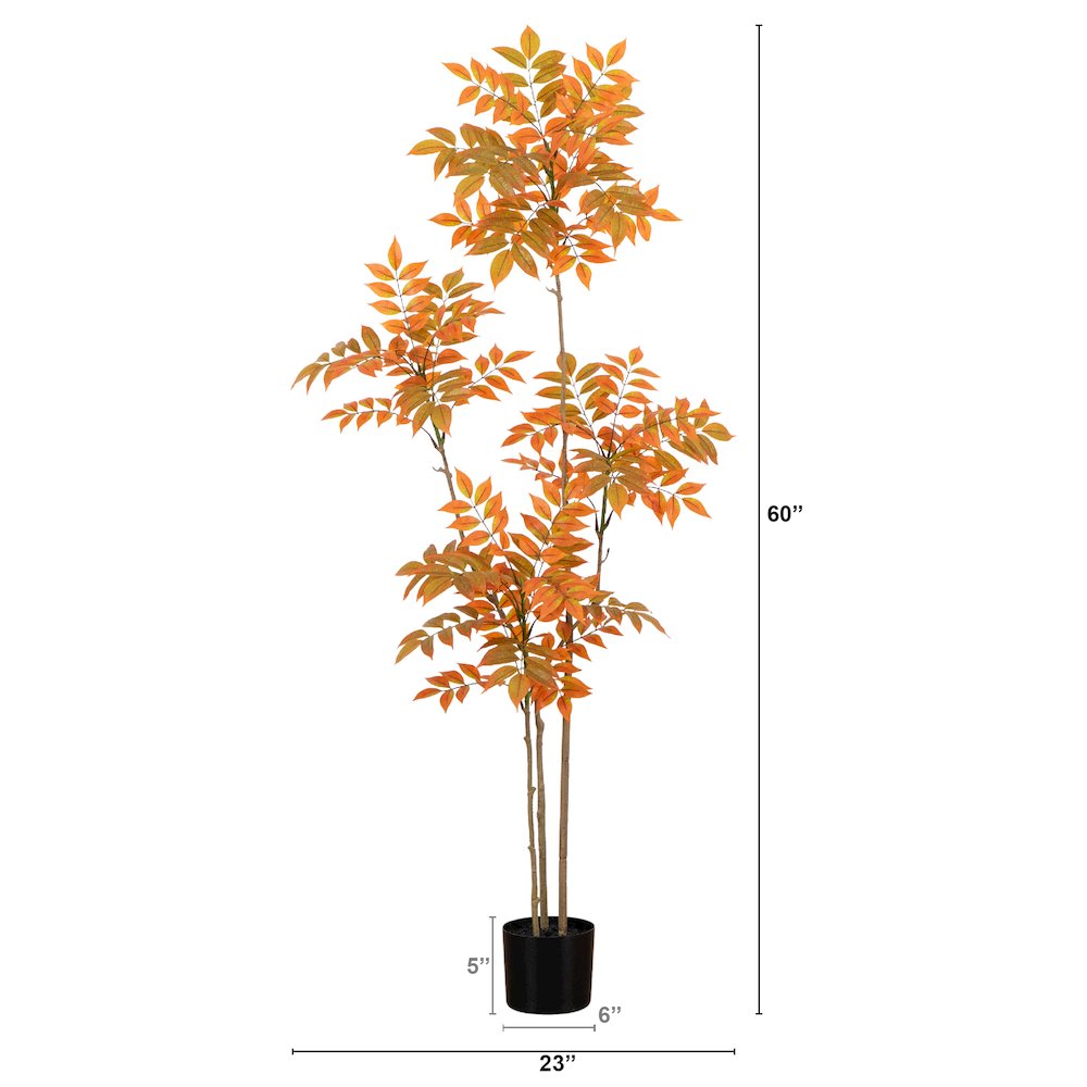 5ft. Autumn Minimalist Sumac Artificial Fall Tree. Picture 3