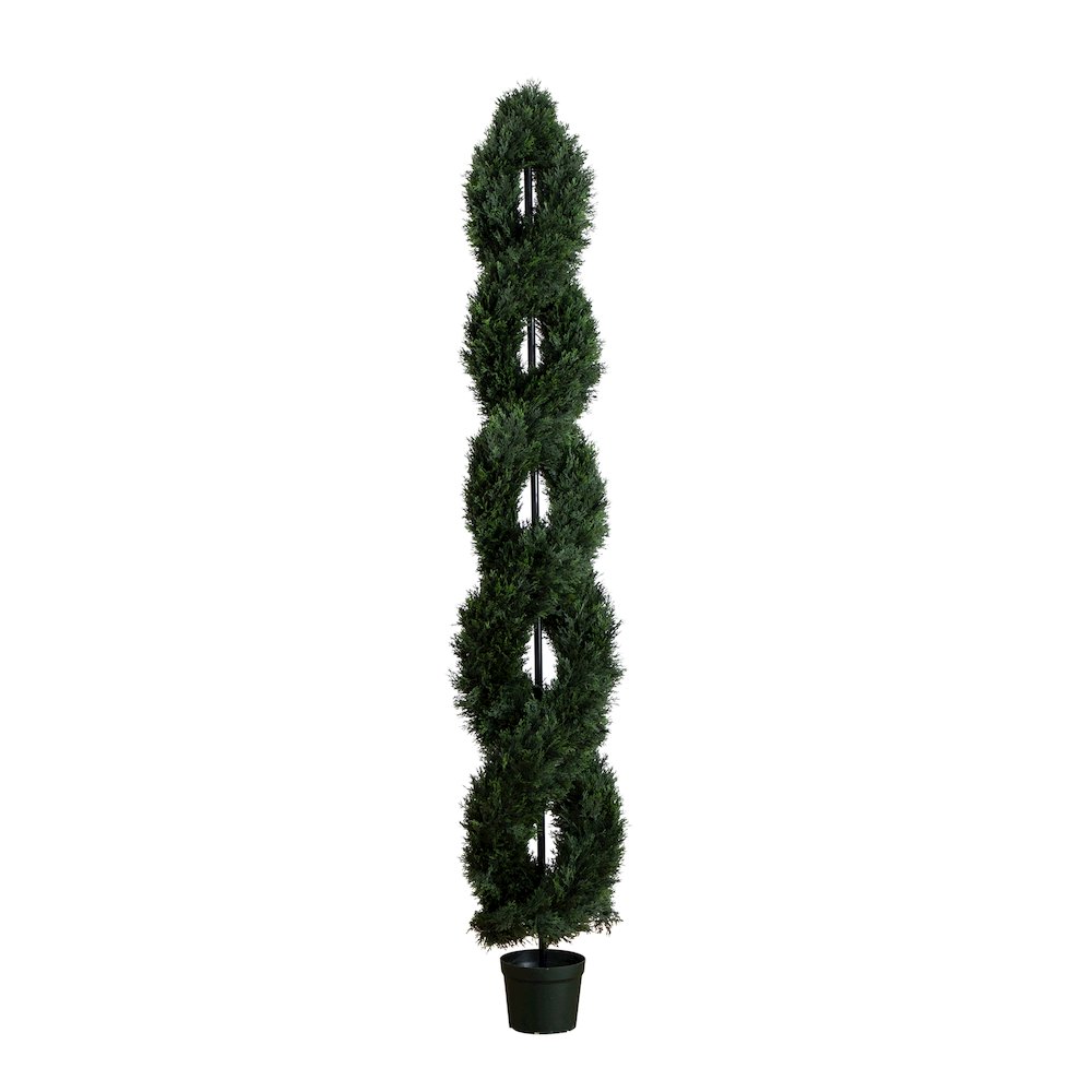 8ft. Double Pond Cypress Spiral Topiary UV Resistant (Indoor/Outdoor). Picture 7