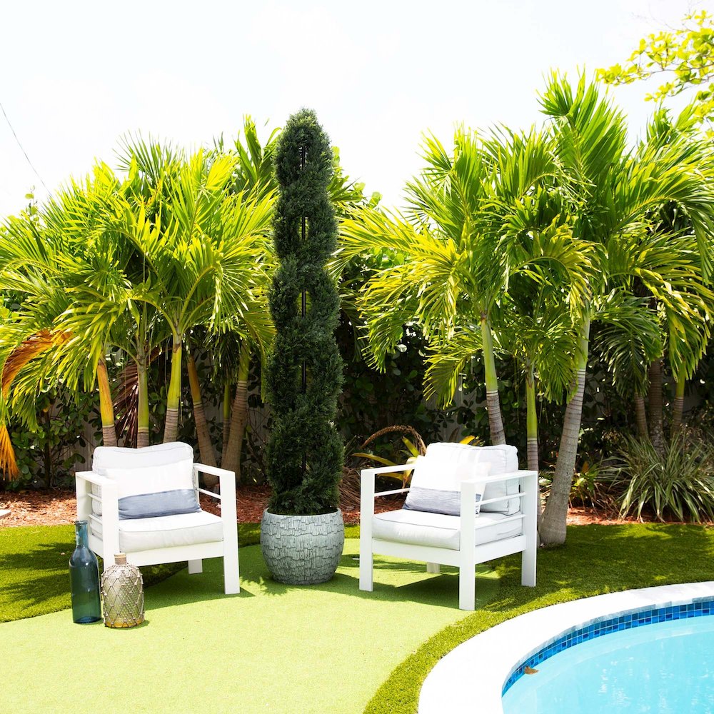 8ft. Double Pond Cypress Spiral Topiary UV Resistant (Indoor/Outdoor). Picture 3