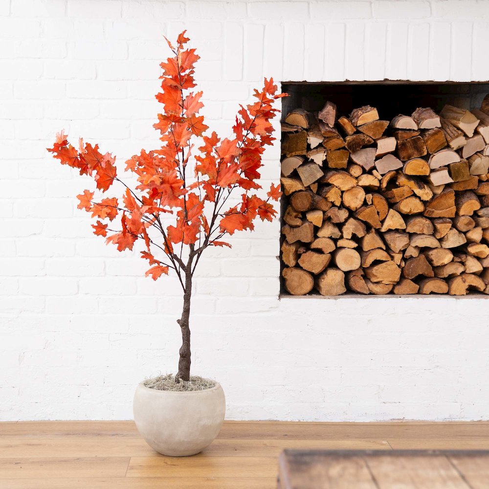 4ft. Autumn Rustic Maple Artificial Fall Tree. Picture 6