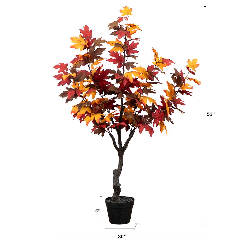 52in. Autumn Smoky Maple Artificial Fall Tree. Picture 1