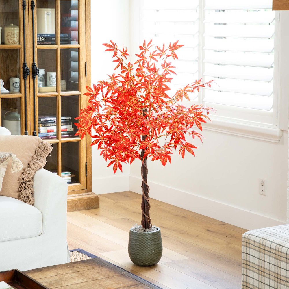 4ft. Autumn Vibrant Maple Artificial Fall Tree. Picture 6