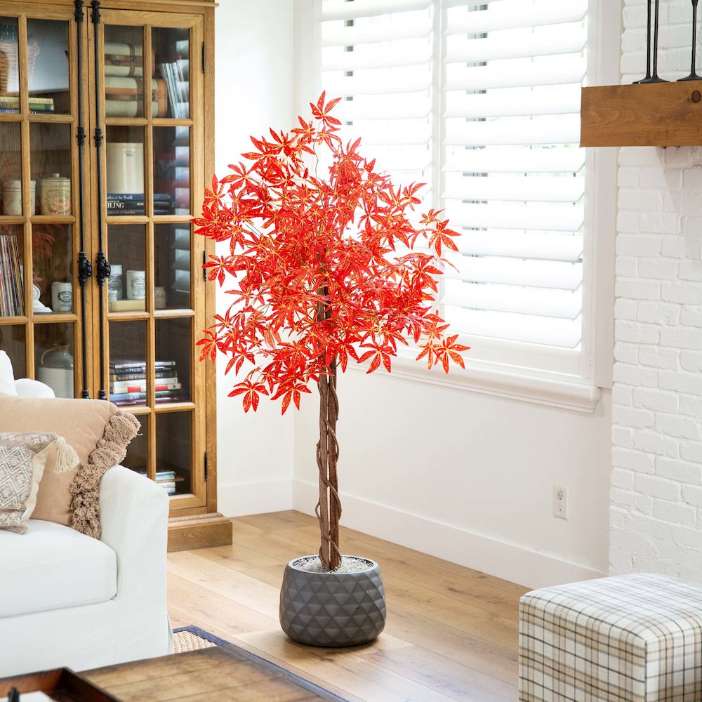 5ft. Autumn Vibrant Maple Artificial Fall Tree. Picture 6